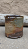 Stoneware mug with riverbank glaze