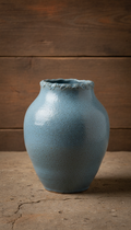 Pebble blue vase with organic silhouette